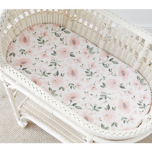 Meredith Allover Floral Bassinet Pad Cover | Pottery Barn Kids