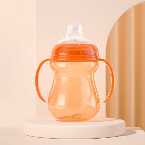 Baby Bottles 8 oz Nurture Nest Anti Colic Bottles with Easy to Hold Handles and Soothing Orange Trim