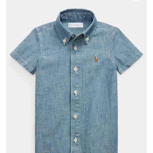Indigo Cotton Chambray Shortall