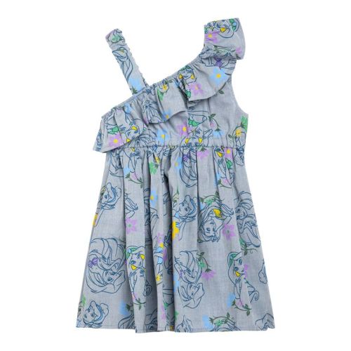Disney Minnie Mouse Floral Toddler Girls Chambray Skater Dress Flowers 2t