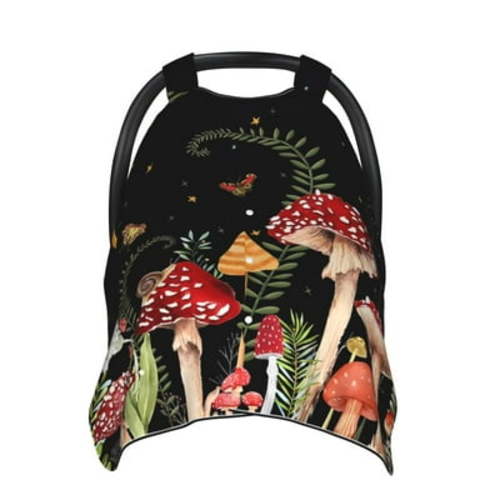Car Seat Cover Baby - Moonlight Butterfly Mushroom Multi Use Carseat Covers Baby, Infant Car Seat Cover Canopy, Baby Carrier Stroller Cover, Breastfeeding Cover, Baby Essentials