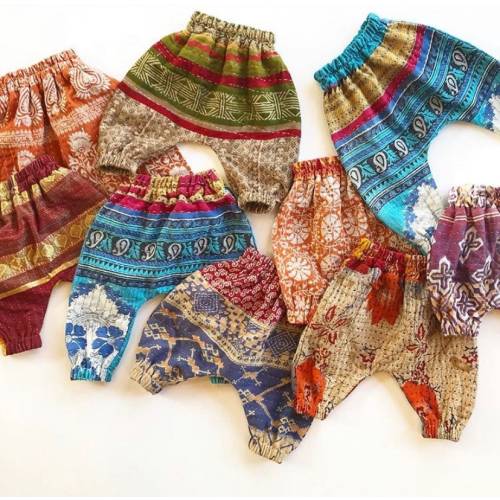 baby gift, baby girls clothing, kids clothing, harem pants, baby pants, baby clothing, kantha, bohemian clothing, boho clothing