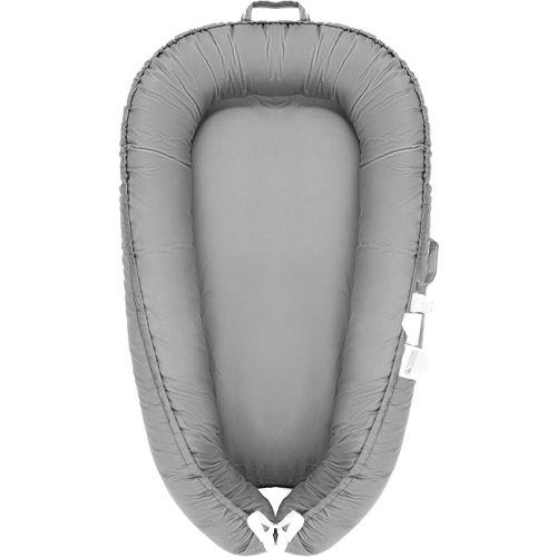 Baby Lounger for Newborn, Infant Lounger for 0-24 Months, Co Sleeper for Girls Boys, 100% Cotton Soft Adjustable Baby Floor Seat for Travel, Portable Baby Nest Lounger(Light Gray)