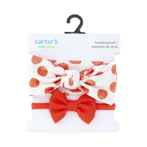 Carter's Child of Mine Newborn Girls Bow Head Wrap Set, 2-Piece