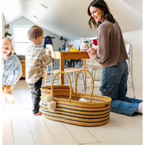 Rainbow African Moses Basket