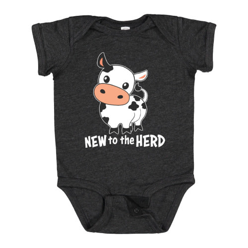 Inktastic New to the Herd- Cute Cow Boys or Girls Baby Bodysuit