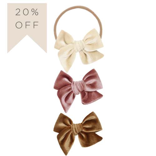 Velvet Bow 3 Pack: Rose