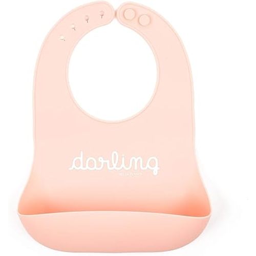 Baby Bib for Eating by Bella Tunno, Waterproof Silicone Bib with Large Food Catcher, Adjustable Fit for Babies 4-12 months & Toddlers 1-3 Years, Boys & Girls, Darling