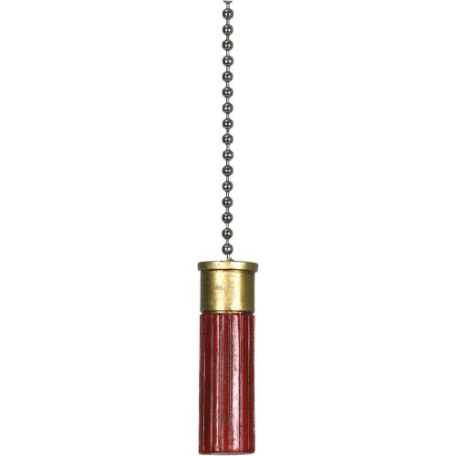 Rivers Edge Products 12" Ceiling Fan Pull Chain Extender, Pull String Extension for Light Fixture, Decorative Hunting Ornament, Room, House, or Cabin Decor, Shotgun Shell