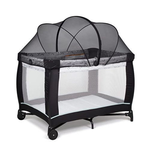 Beberoad Love Pack N Play Tent Cover Mosquito Net with 2-Way Zipper for Travel Crib/Playpen (Black) - Playard Cover-black