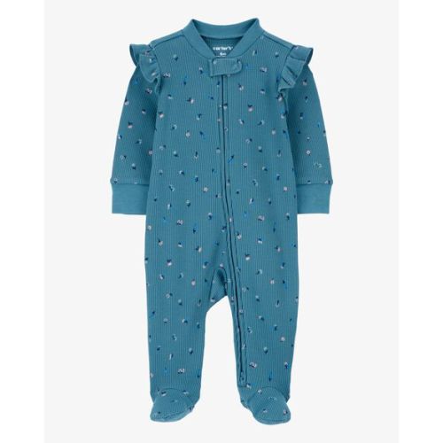 Baby Floral 2-Way Zip Thermal Textured Sleep & Play Pajamas - Carter's | Carter's