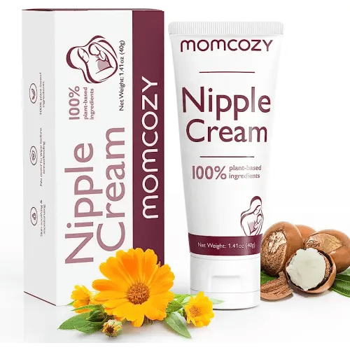 Momcozy Nipple Cream Safe for Breastfeeding, Plant-Based Ingredients, Lanolin-Free Nipple Balm, Soothing Cream, Breastfeeding Essentials for Nursing & Pumping Moms, 1.41 oz