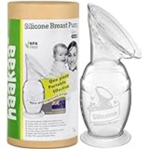 Amazon.com : haakaa Manual Breast Pump for Breastfeeding, Silicone, Clear 4oz/100ml : Baby