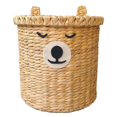 Tiny Dreamers Bear Water Hyacinth Laundry Hamper