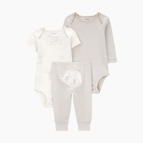 Carter's Baby 3-Piece Little Character Set - Grey/Ivory, 9 M