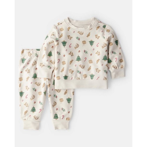 Baby Boy Print PurelySoft Long-Sleeve Tee & Pant Set - White - Carter's | Carter's