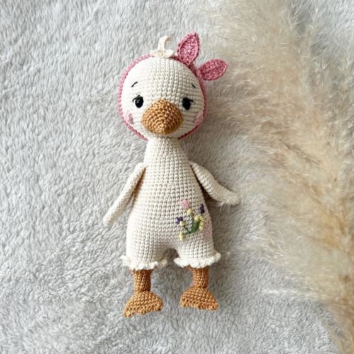 Amigurumi Duck Toy , Duck, Duck Baby %100 Hand Made, Natural Cotton , Babyshower , Mother Gift, Duck Birthday Gift