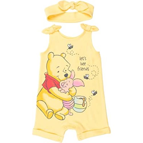 Disney Minnie Mouse Winnie the Pooh Lion King Lilo & Stitch Simba Romper and Headband Newborn to Toddler