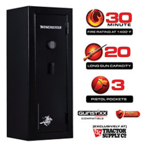 Winchester Safes 20 Long Gun 10.48 cu. ft. Electronic Lock Gun Safe, Black