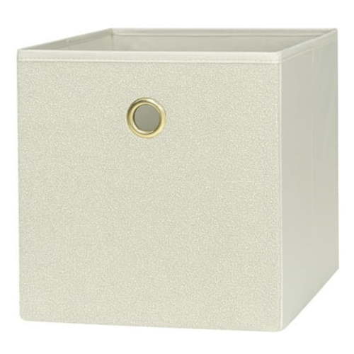 Mainstays Collapsible Fabric Cube Storage Bin, Beige Boucle