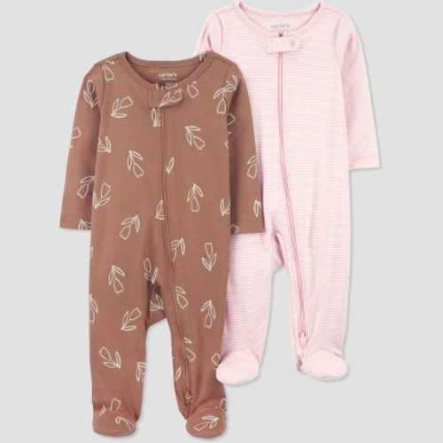 Carter's Just One You® Baby Girls' 2pk Sleep N' Play - Pink/Brown Newborn