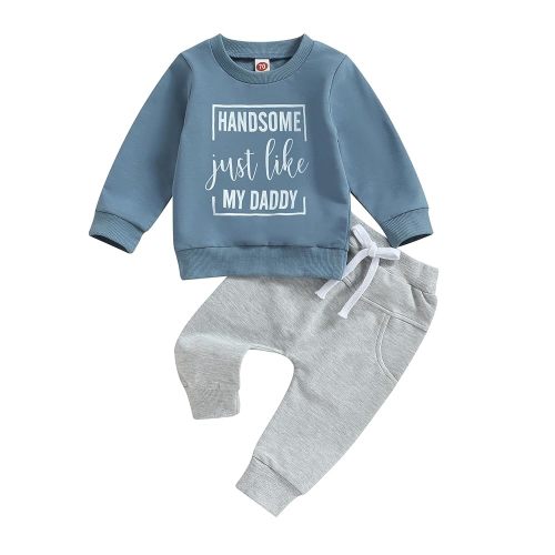 Gender Neutral Baby Boy Girl Fall Winter Clothes Sweatshirt Shirt Pants Toddler Infant Outfit