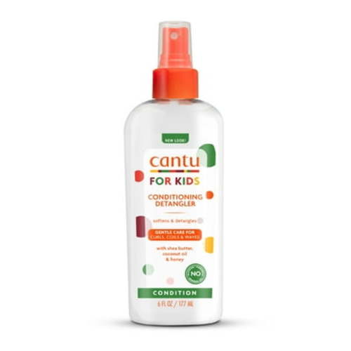 Cantu Care for Kids Natural Hair Coconut Shea Butter Conditioning Detangler for Curly Hair, 6 fl oz