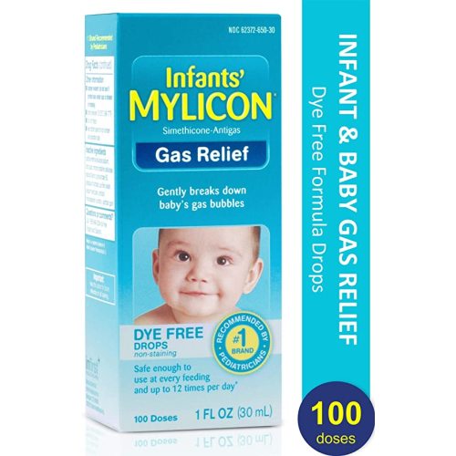 Mylicon Gas Relief Drops for Infants and Babies, Dye Free Formula, 1 Fluid Ounce - Gas Relief 1 fl oz
