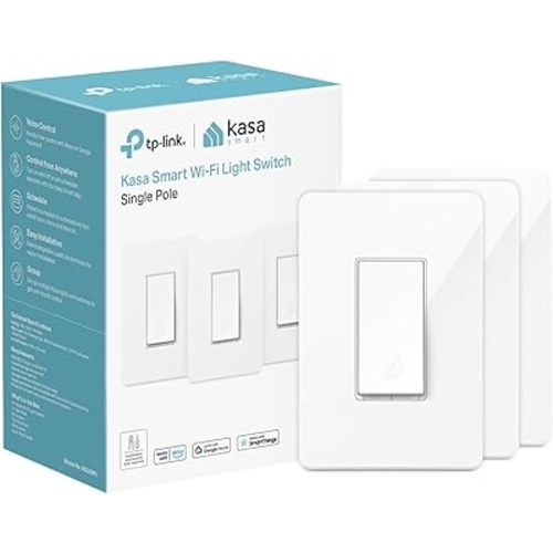 Kasa Smart Light Switch HS200P3, Single Pole, Needs Neutral Wire, 2.4GHz Wi-Fi Light Switch Works with Alexa and Google Home, UL Certified, No Hub Required, 3 Count -Pack of 1 , White