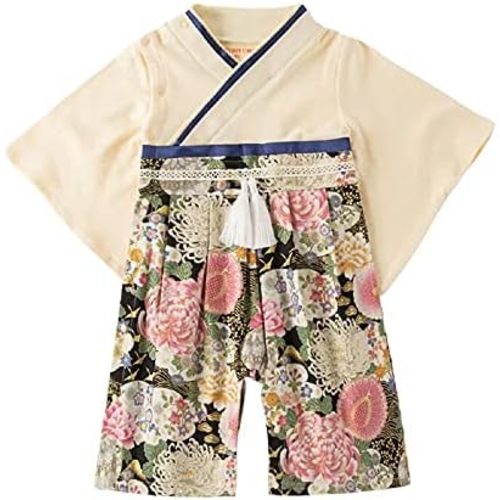 Baby Girl Kimono Romper Japanese Costumes Hakama Coverall Infant Samurai Outfits
