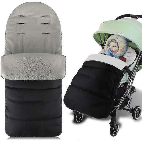 Baby Sleeping Bag, Universal 3 In 1 Stroller Annex Mat Footmuff Blanket Stroller Bunting Bag Waterproof Windproof Cold Detachable (grey)