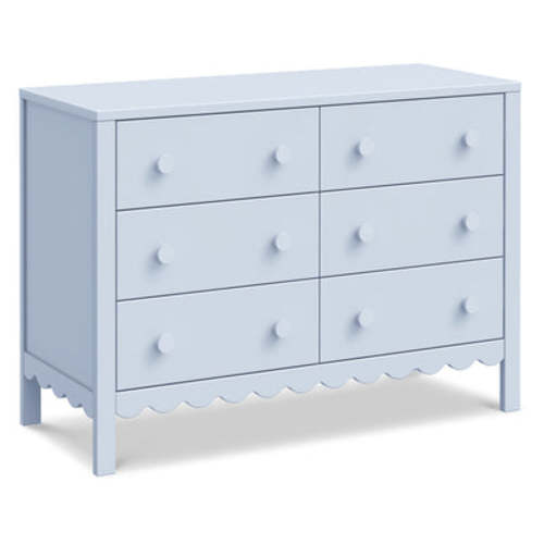 Sammy Scallop 6-Drawer Dresser - Powder Blue