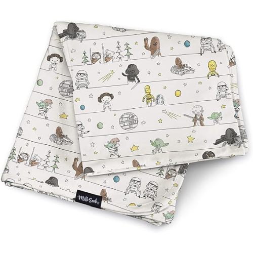 Milk Snob Star Wars Baby Boy and Girl Swaddle Blanket, Soft Receiving, Security Bed and Play Blanket, Toddler and Infant Baby Bedding Registry and Shower Gifts (Precious Padawans) 34 * 34 inches