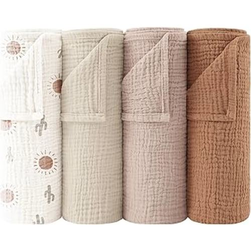 bearmoss Muslin Squares Cloths 100% Cotton Baby Burp Cloth 60x60CM Large Ultra-Absorbent Soft Baby Face Washcloths for Newborn Baby Boy and Girl, 4Pack (Sunshine) : Amazon.co.uk: Baby Products