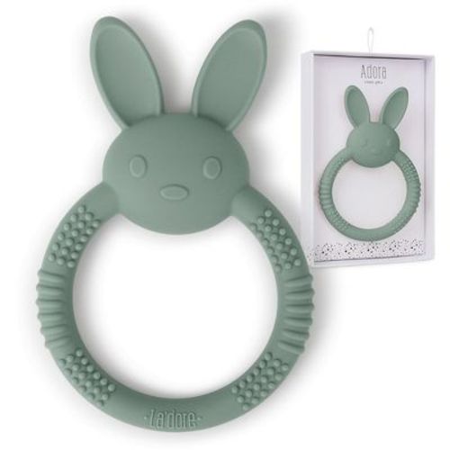 Silicone Baby Bunny Teething Toys - Cute Animal Shaped Teething Relief for 0-6 Months, Easy to Clean Teether Ring - Newborn Essentials (Sage)