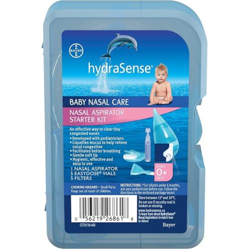 hydraSense Nasal Aspirator Starter Kit, Baby Care, Relieve Congested and Stuffy Noses, 1 Kit