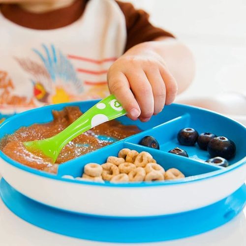 Munchkin® Stay Put™ Divided Suction Toddler Plates, Colors May Vary - Light Purple