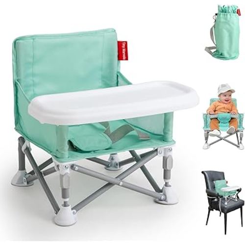 Portable 3-in-1 Baby Booster Seat – Cozy Floor Seat, Feeding Seat with Tray, Toddler Booster – Compact, Foldable, Safe with Child Safety Belt Carry Bag – Perfect for Travel & Family Time