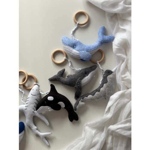 Beluga toy, hanging toy for baby play gym