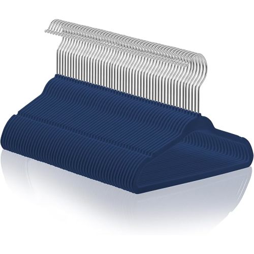 Casafield 50 Velvet Baby Hangers - 11" Size for Infant & Toddler Clothes - Royal Blue