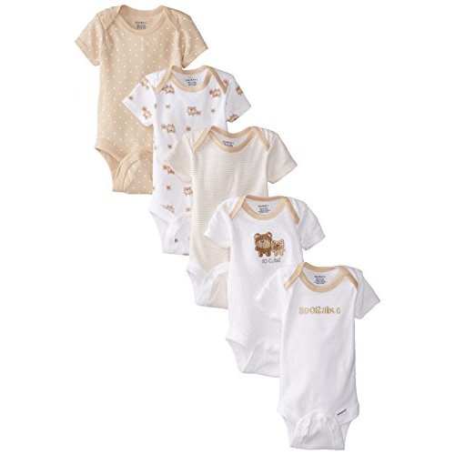 Gerber Baby Girls' 5-Pack Short Sleeve Variety Onesies Bodysuits