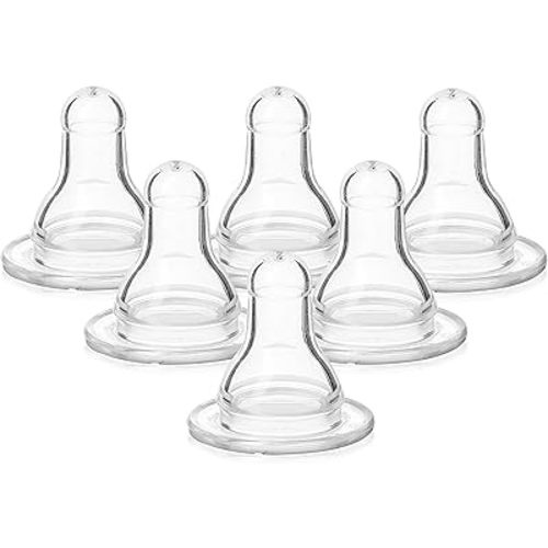 Evenflo Feeding Classic BPA-Free Silicone Medium Flow Nipples - 3 Months+, Clear 6 Count (Pack of 1)