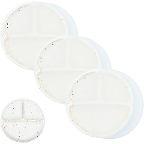 WeeSprout Silicone Divided Plates (With Lids), 100% Food Grade Silicone Divided Plates for Toddlers & Kids, Dishwasher & Microwave Safe