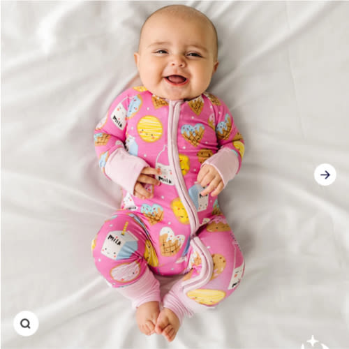 Pink Cookies & Milk Zippy - Little Sleepies