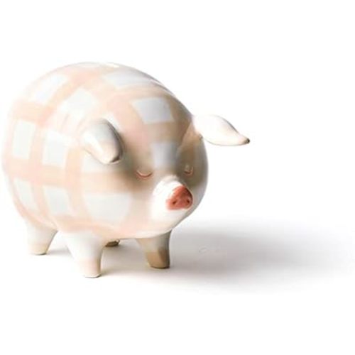 Pink Gingham Piggy Bank