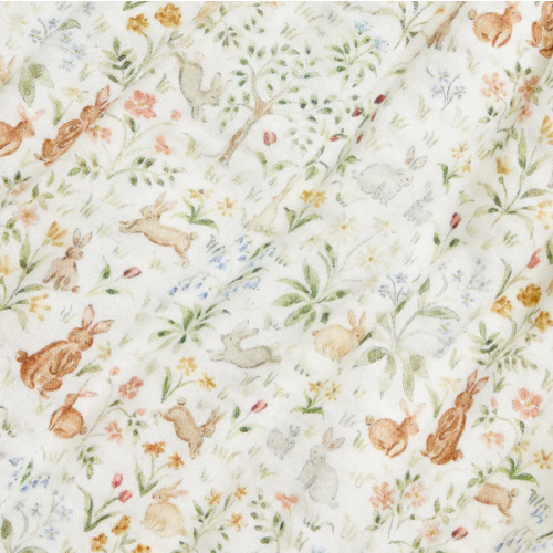 RL Baby x Riley Sheehey Cotton Blanket in Bunny Meadow | Over The Moon