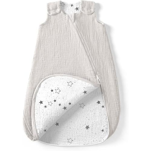 lulumoon Sleep Sack Muslin for Baby: Cotton Wearable Blanket for 15-24 Months - Soft Lightweight Ideal for Nursery Lounge Nighttime Naptime