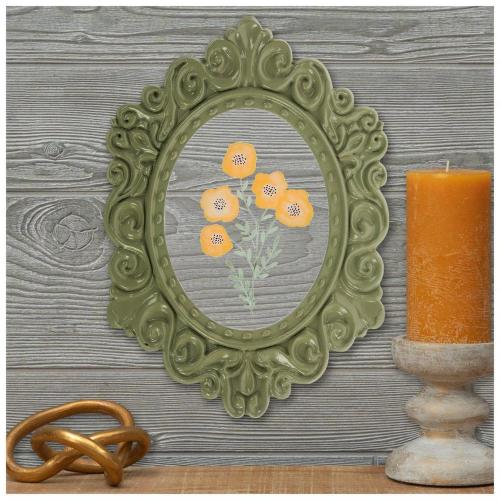 Sage Vintage Flowers Wood Wall Decor