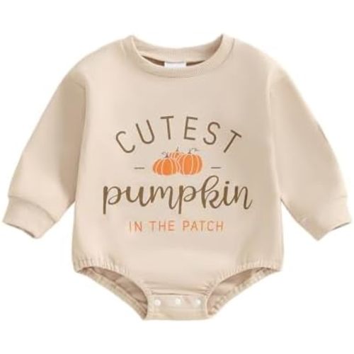 My First Halloween Baby Girl Outfit Long Sleeve Crewneck Bubble Sweatshirt Romper Halloween Baby Clothes