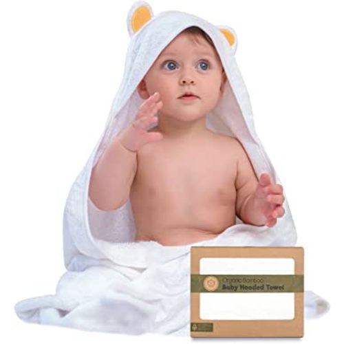 KeaBabies Baby Hooded Towel - Bamboo Baby Towel Organic Bamboo Towel - Infant Towels - Large Bamboo Hooded Towel - Baby Bath Towel with Hood for Girls, Babies, Newborn Boys, Toddler (Bear)